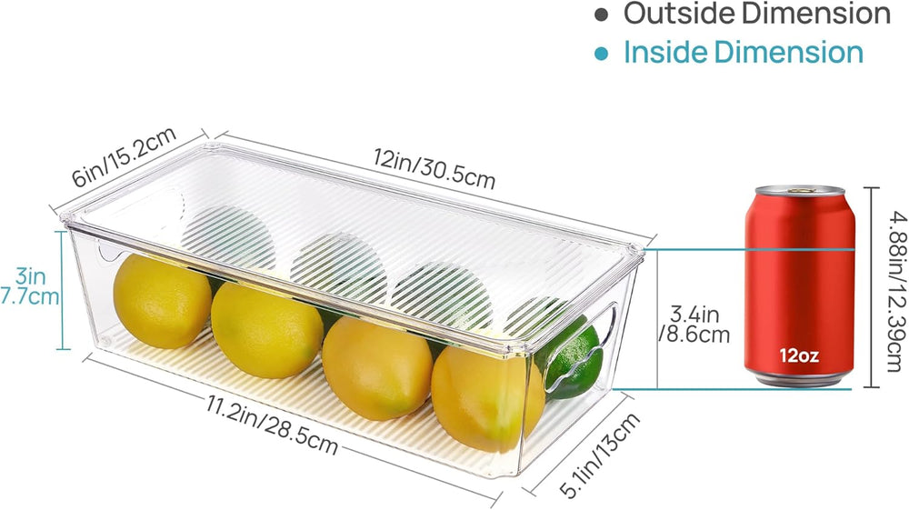 Vtopmart 12pcs Clear Stackable Storage Bins with Lids