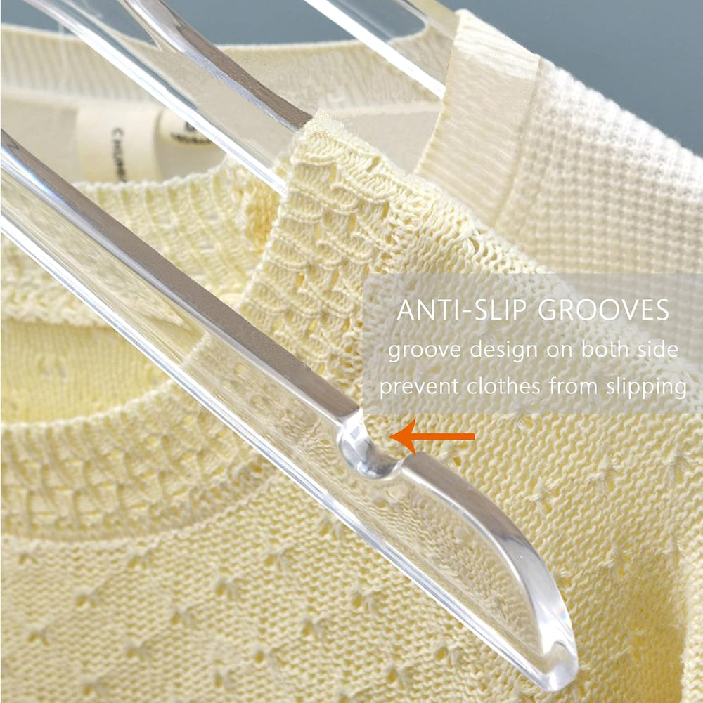 Besser 15 Pack Acrylic Hangers with Gold,Acrylic Clear Hanger,Premium Crystal...
