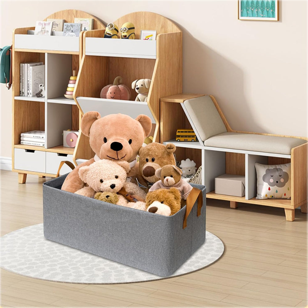 SNWDN 6 Pack Closet Cloth Storage Bins with Handles（Grey 16.5''L x 11...