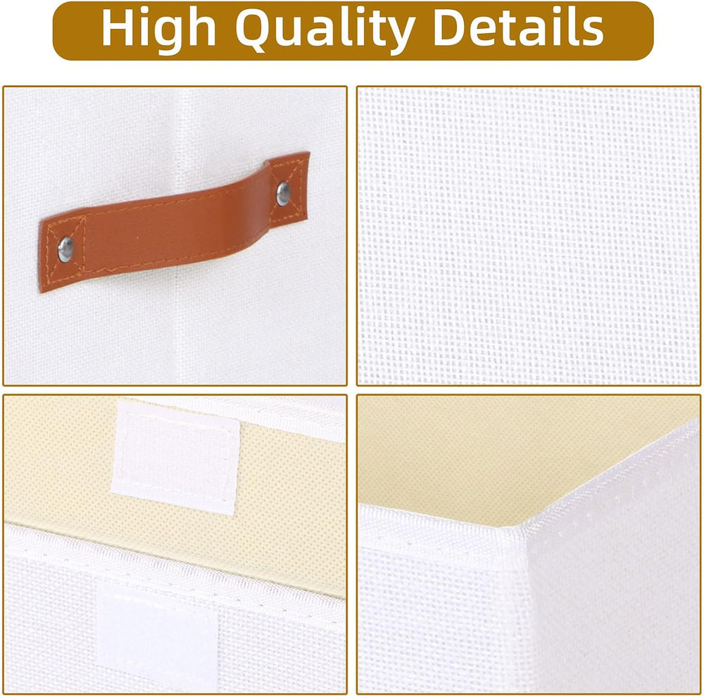 Storage Box for Shelves,White Basket,17.7x11.8x11.8In,3Pack