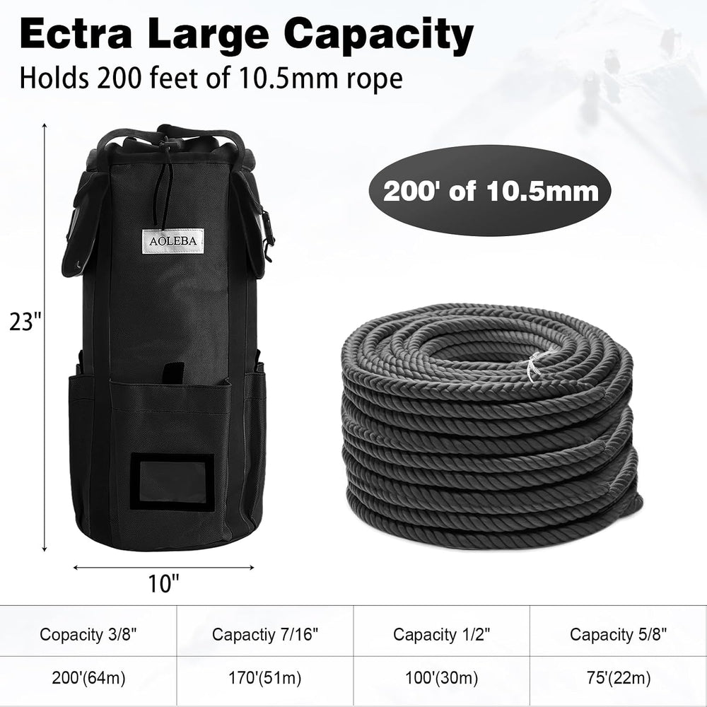 AOLEBA Arborist Rope Storage Bag Tree Climbing Rock Rope Bucket Backpack Rope...