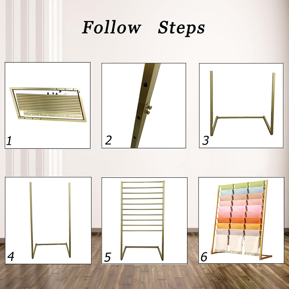10 Tier Metal Freestanding Scarf Display rack for Commercial Clothing Store