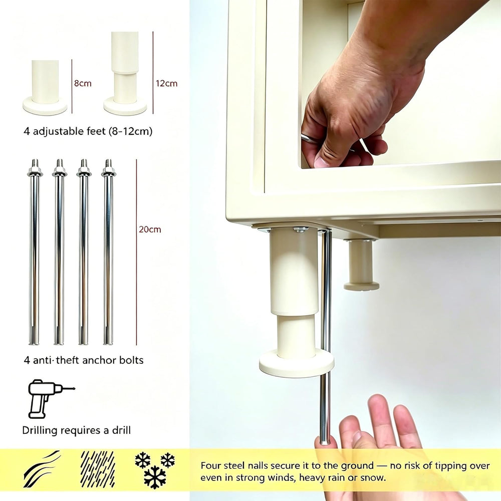 Package Delivery Boxes for Outside Adjustable Legs for Uneven Ground Separate...