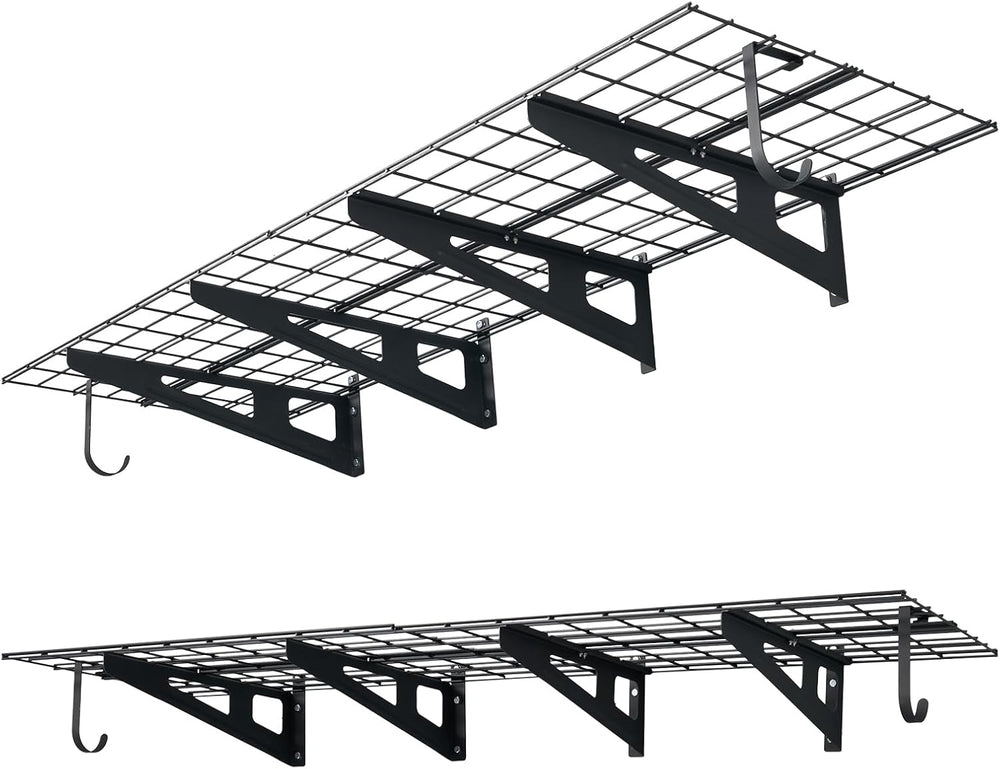 VEVOR 2-Pack Heavy Duty Garage Wall Shelving, 2 x 6 ft Steel Wall Mounted She...