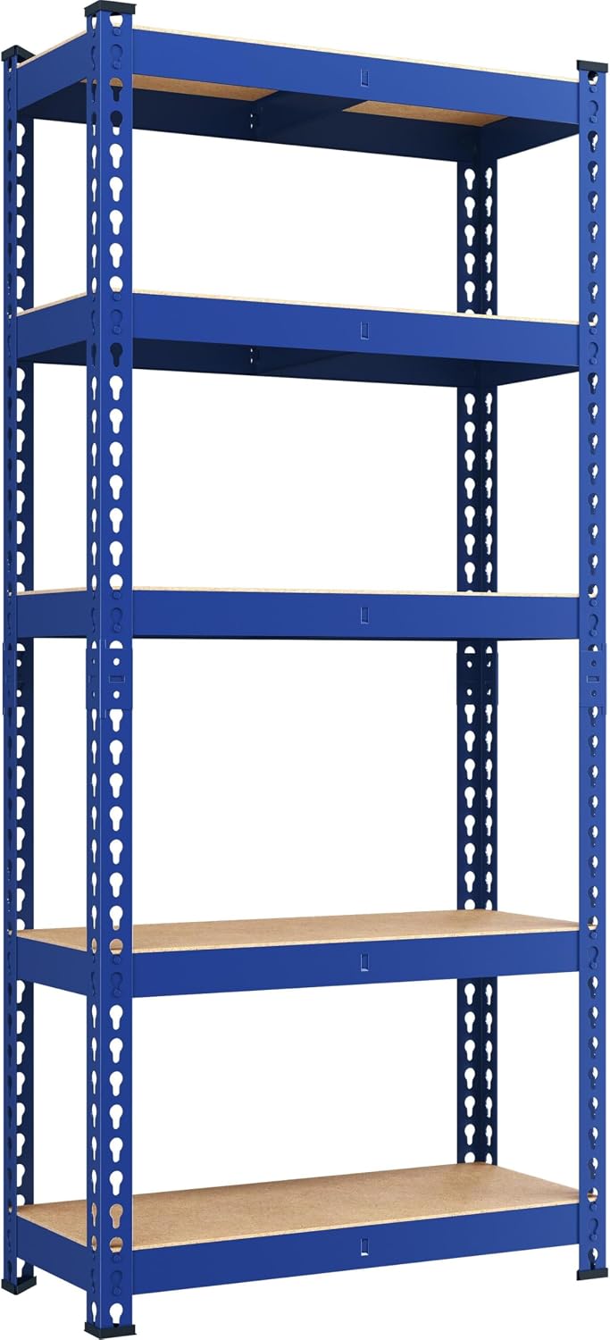 Yaheetech 5-Tier Heavy Duty Storage Shelves 28" W x 12" D x 60" H Blue