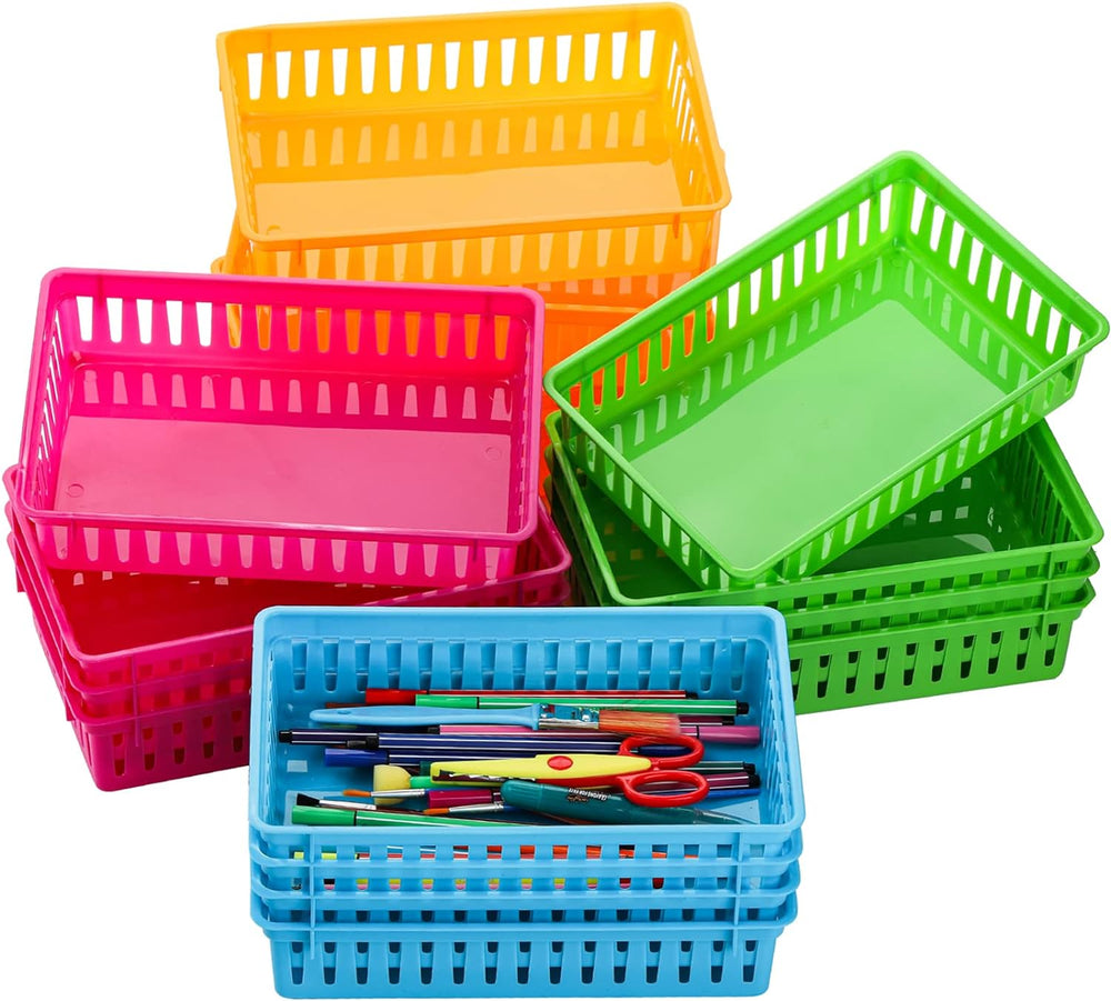 DEAYOU 16 Pack Classroom Storage Baskets Bins, Small Plastic Organizer Basket...