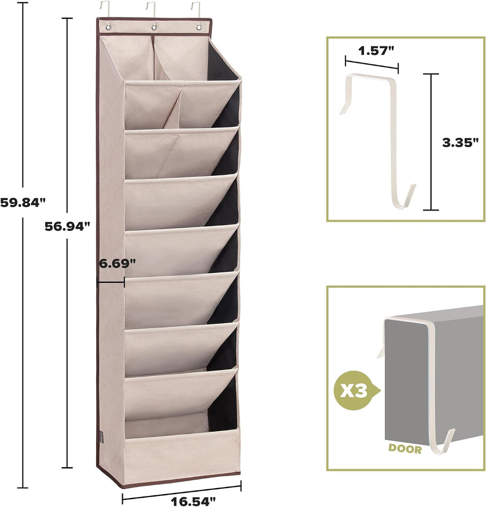 4 Pack Shoe Organizer with 6 Extra Large Pockets and 4 Large Pocket, Over the...