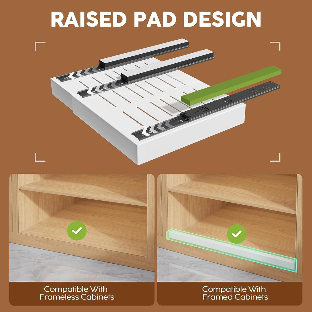 Seinloes 2 Pack Expandable Pull Out Cabinet Organizer 16.5"Deep with Rai...