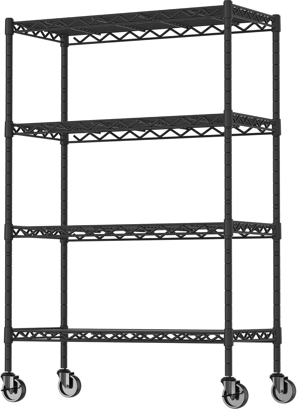 Soywey 4-Shelf Adjustable Heavy Duty Storage Shelving Unit on 4 Wheel Casters...