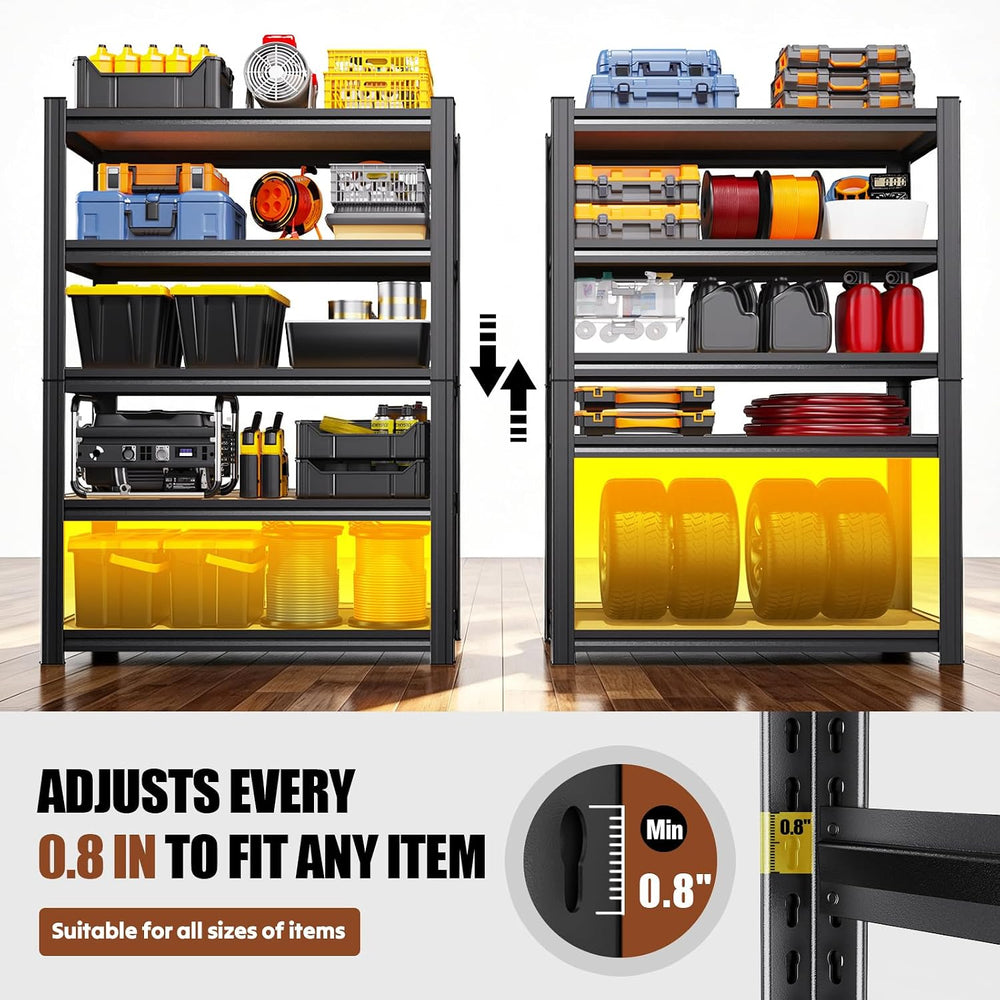 3-Pack 71.2"H Storage Shelves, 5 Tier Adjustable Wood Garage Shelving, U...