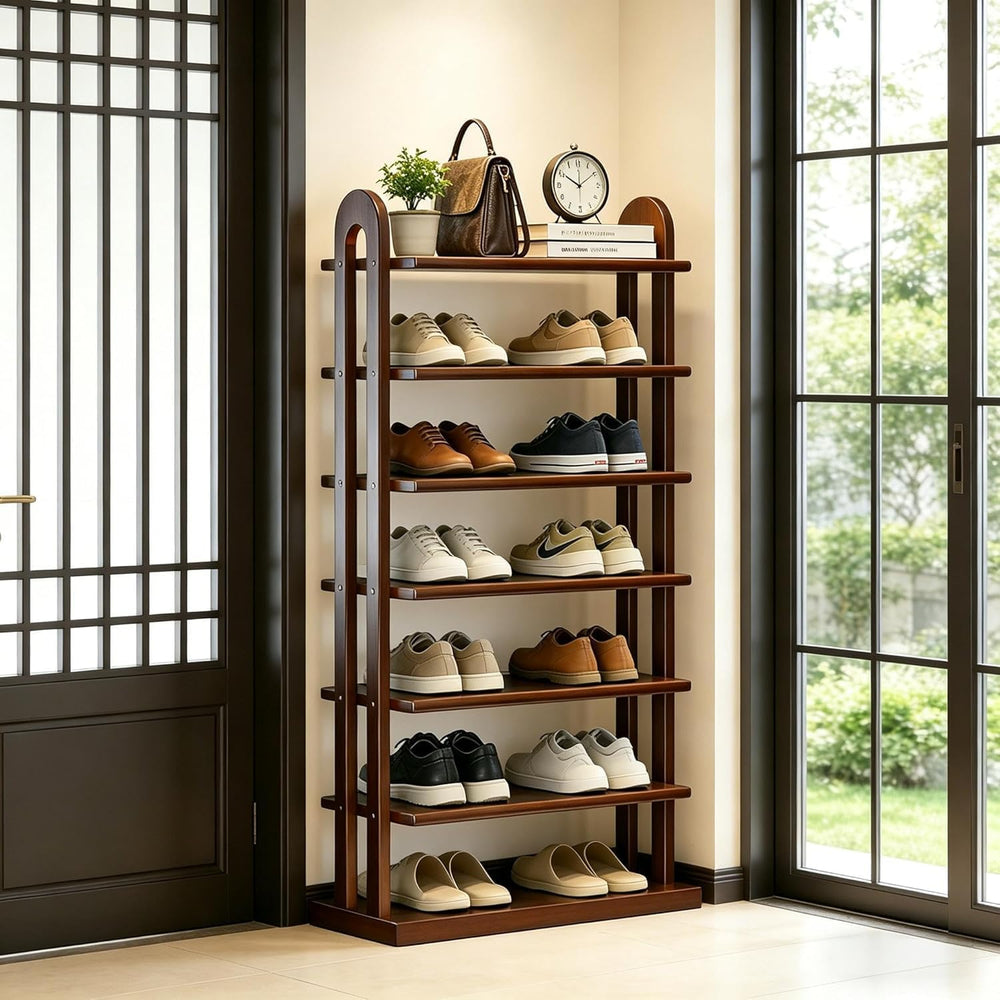 7 Tier Shoe Rack for Closet - Vertical Shoe Rack Free for Small Space - Stand...