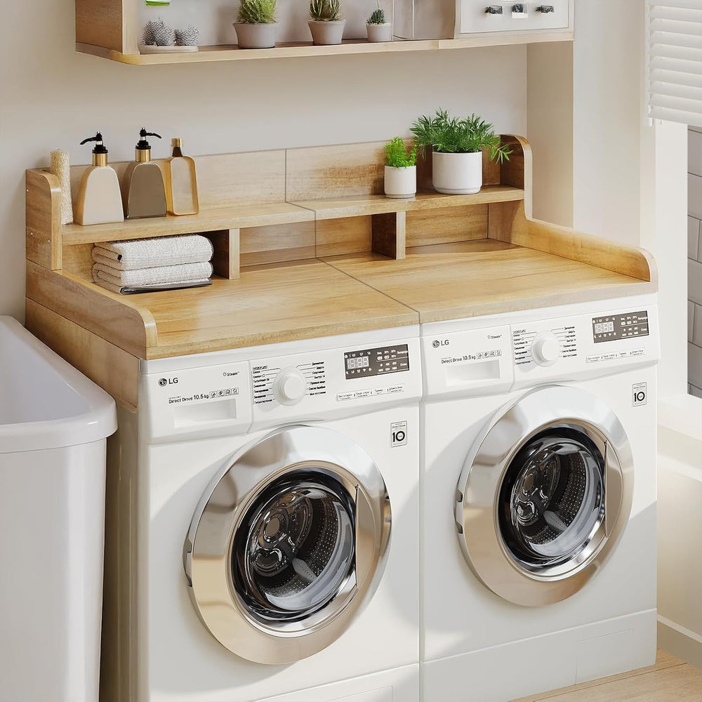 2-Tier Washer-Dryer Countertop Shelf Cover (54" W x 27.5" D), 12&qu...