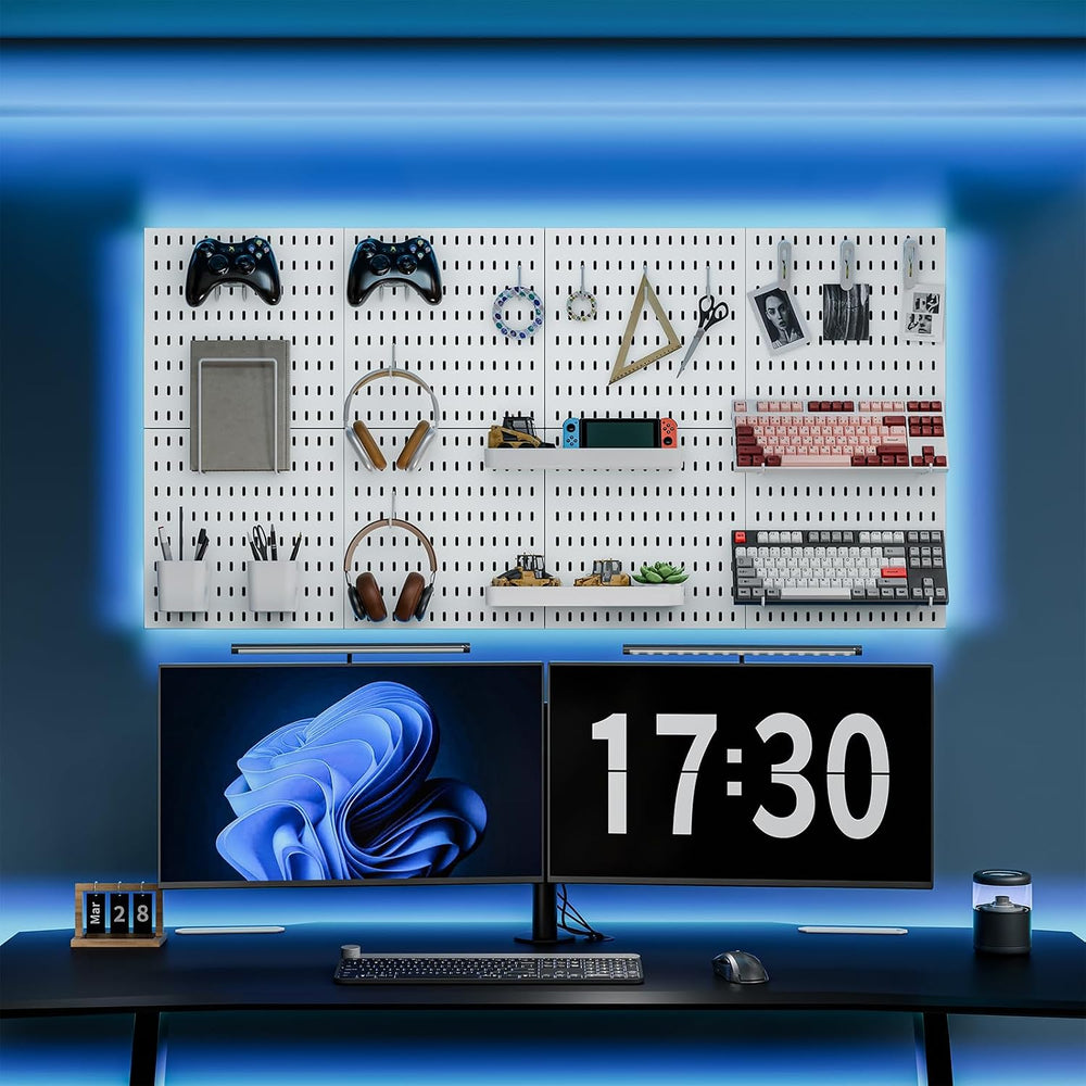 MULSAME Pegboard Combination Kit, Wall Mounted Storage Set with 8 Pegboards &...