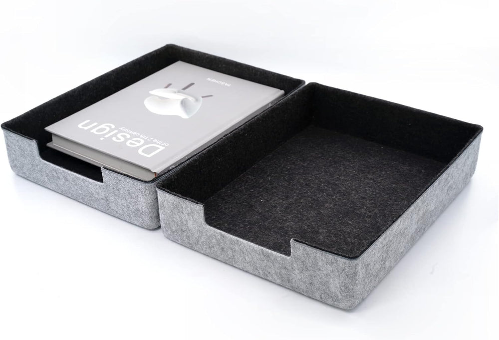 Welaxy Felt Desk Drawer Organizer Trays Charcoal Stackable File Organizer