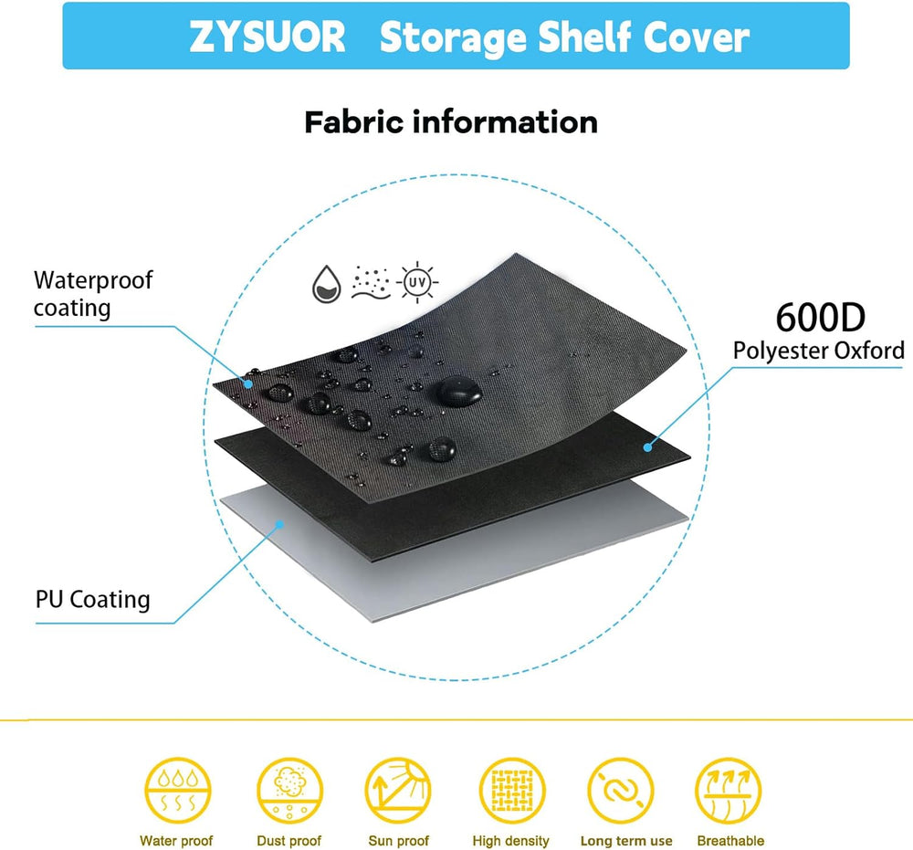 Shelf Cover Wire Shelving Rack Dust Cover, Fits 36"Wx14"Dx54"H