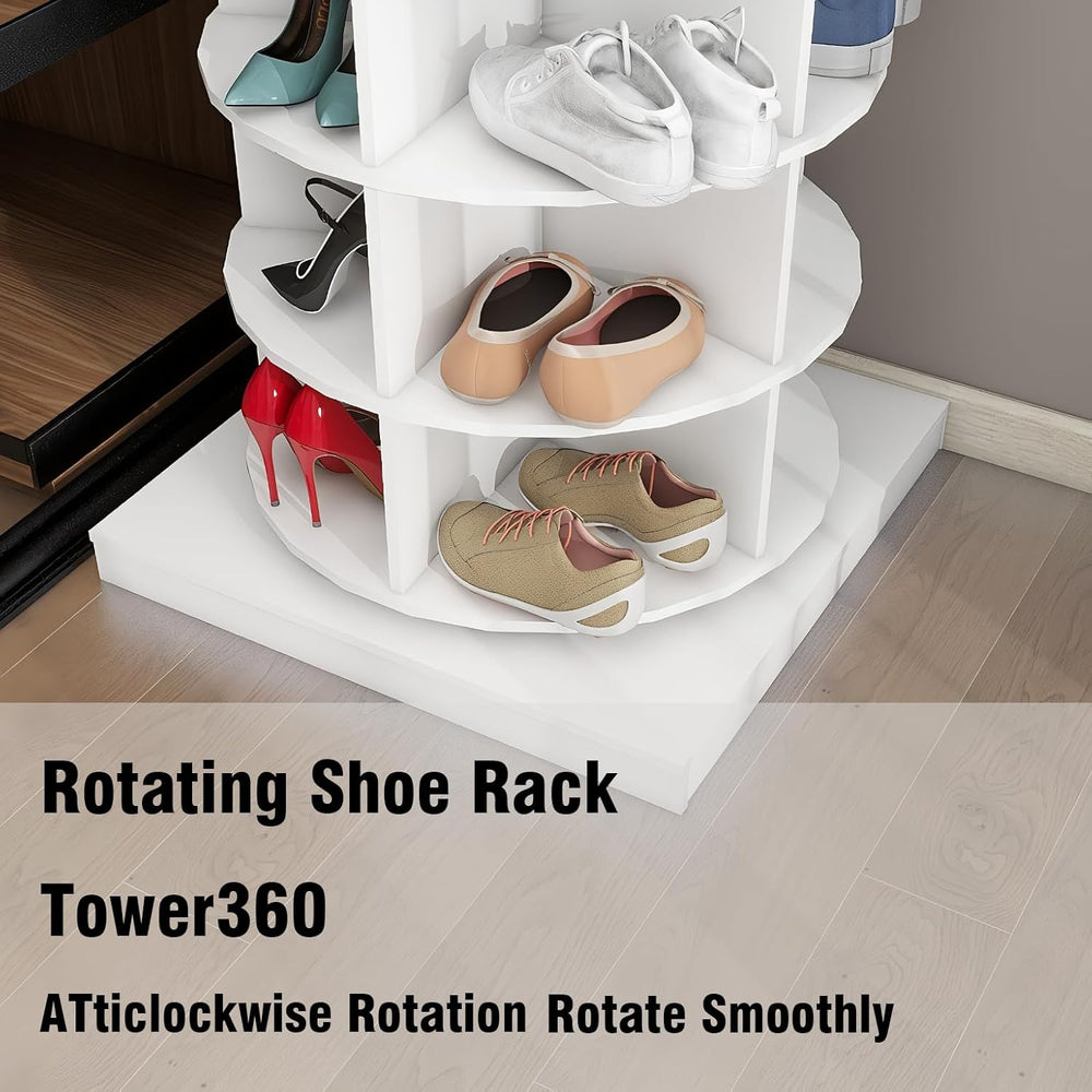 HomVent Rotating Shoe Rack, 7-Tier Spinning Shoe Rack Tower
