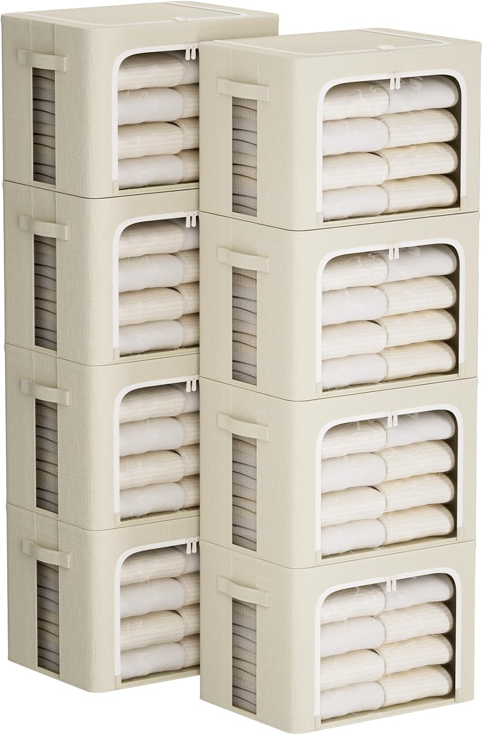 FHSQX 8 Pack Clothes Storage Bins - Foldable Storage Bins for Clothes Fabric ...