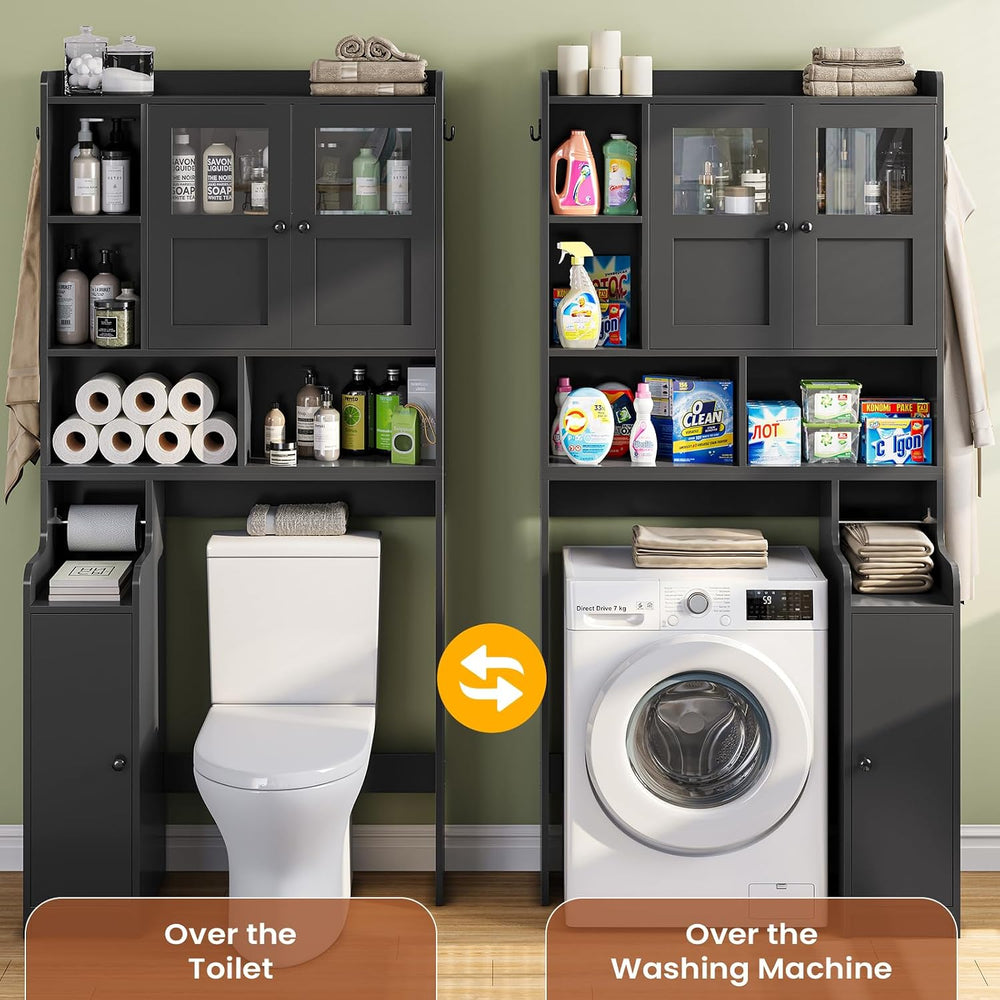 Itaar Over The Toilet Storage Cabinet, Over Toilet Bathroom Organizer with Gl...