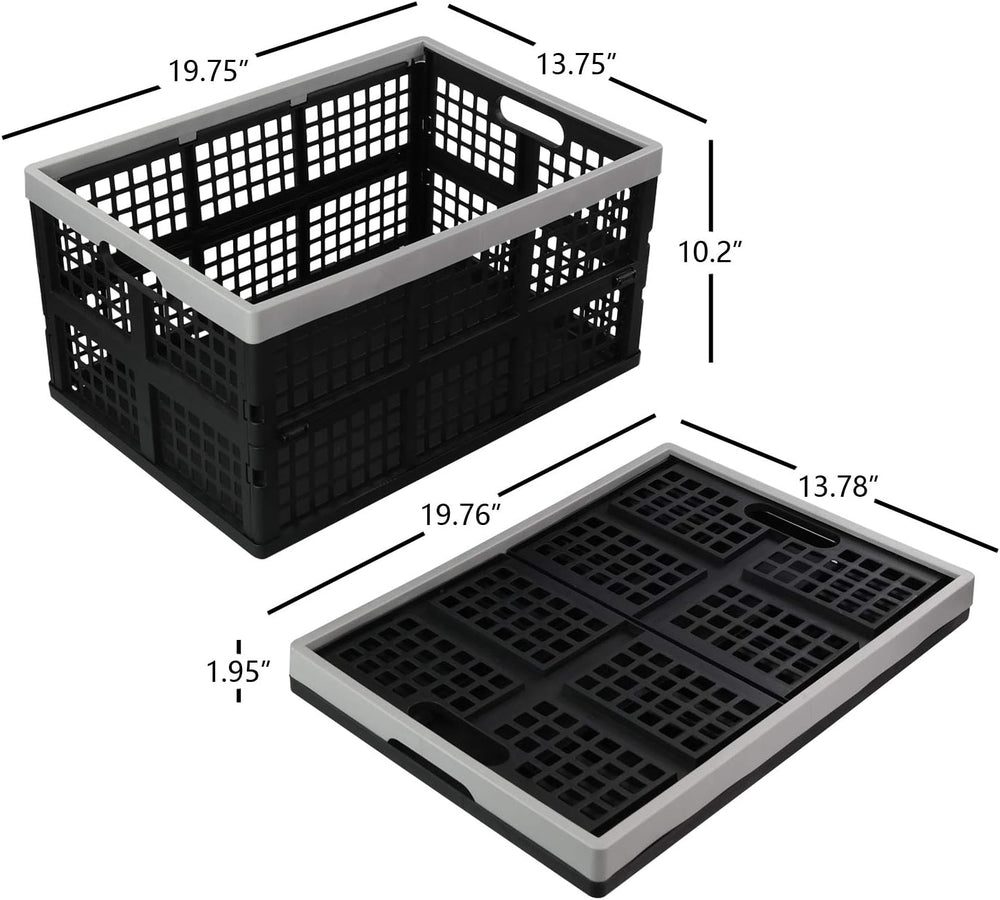 Vababa 42 L Stackable Collapsible Storage Crate, 3-Pack Storage Basket