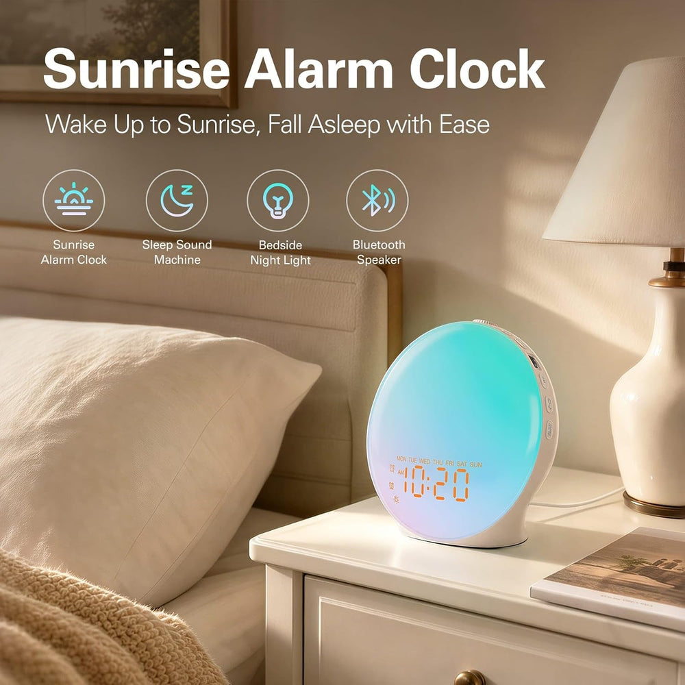 JALL Full Screen Dimmer Sunrise Alarm Clocks for Bedrooms, Wake Up Light with...