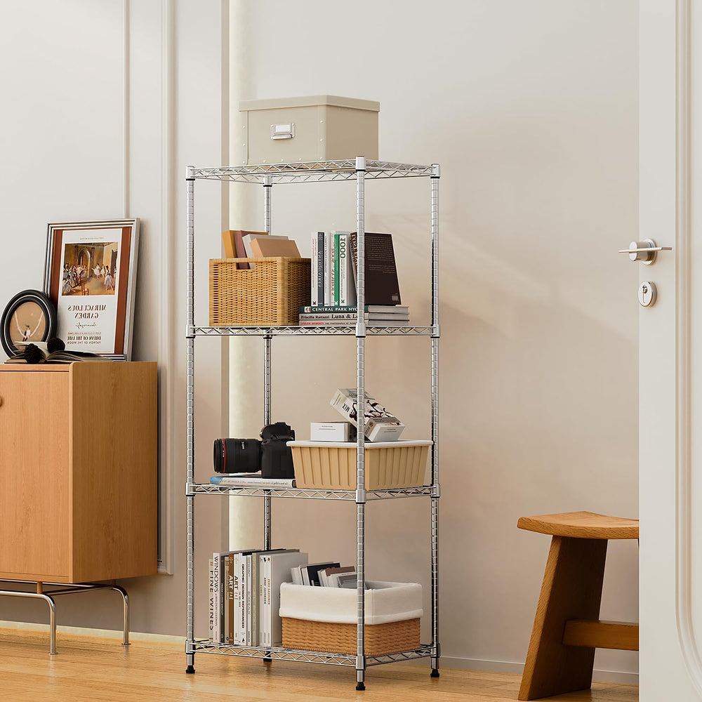 M MZG 1000 lbs 4Tier Shelf Metal Storage Shelves Wire Rack Closet Organizers ...