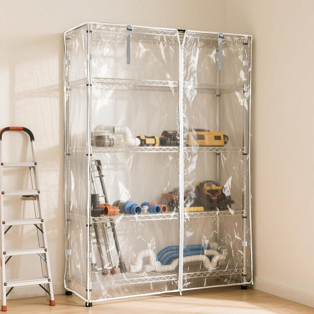 okcool Waterproof Shelf Cover,All Clear Wire Shelf Cover with Zipper,Transpar...