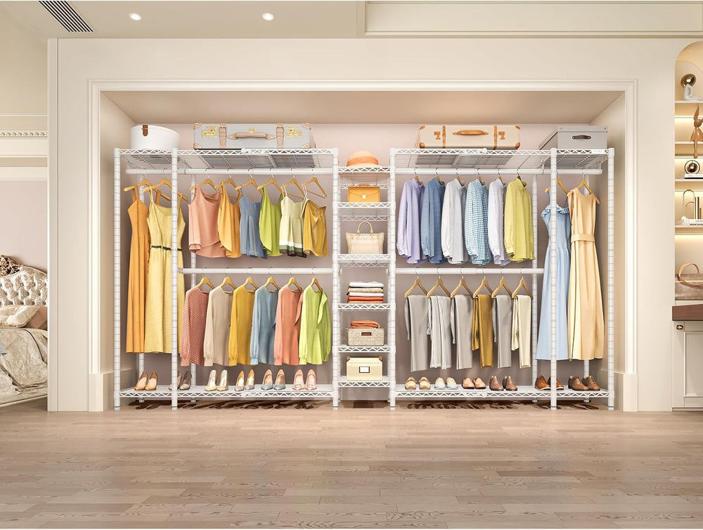VIPEK X5 Extra Large Expandable Clothes Rack, Closet Organizer System White