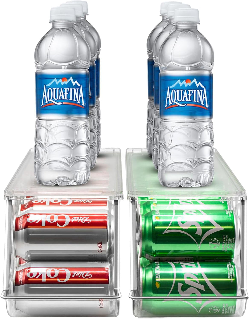 Sorbus Soda Can Organizer for Fridge & Freezer, Stackable with Lid (2 Pack)
