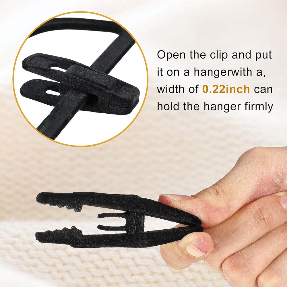 Velvet Hangers Clips Flocked Finger Clips Velvet Clothes Clips Strong Pants H...