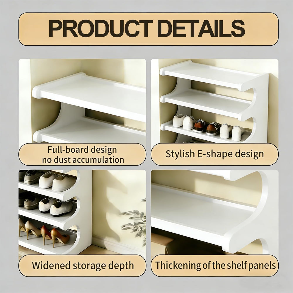 39" Bamboo Shoe Rack - Vertical Shoe Organizer Rack for Small Space, Nar...