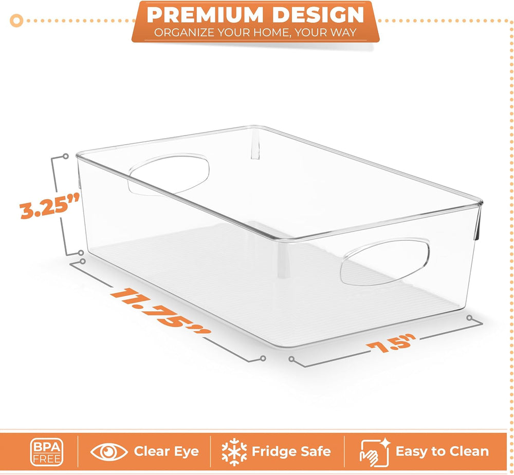 Sorbus Fridge Organizers and Storage, Clear Bins (Extra Large, 10 Pack)
