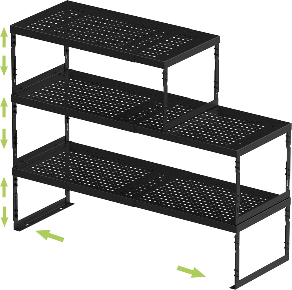 Jojocross Adjustable Stackable Metal Storage Shelf Organizer - Expandable Wir...