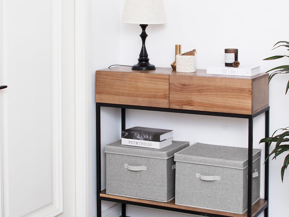 StorageWorks Fabric Storage Bins with Lids, Closet Storage Bins