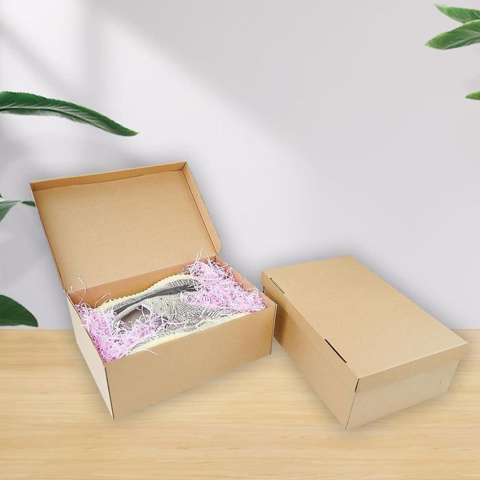 STRBOXONG Cardboard Shoe Boxes with Lid, 12.6x8.66x4.7, Multi-Purpose Storage Box for Home Office Organization Containers, Foldable Cardboard Carton, Gift Parcel (Pack of 10)