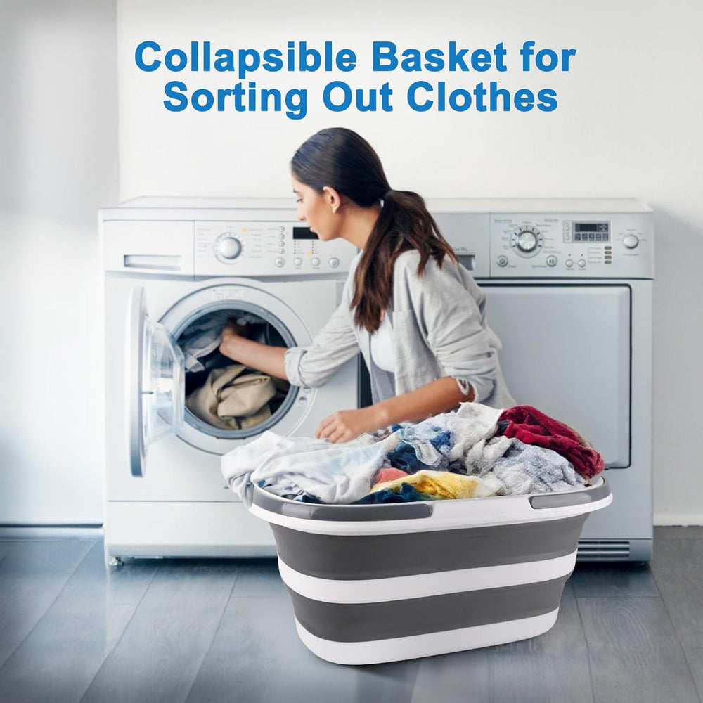 Extra Large Collapsible Bucket 35L Mop Bucket With Handles & Wheels, Plas...