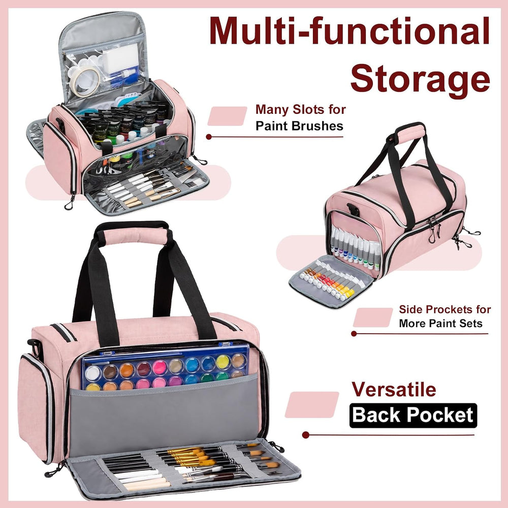 Acrylic Paint Storage Bag Holds 32 Bottles (2 oz) Acrylic Paints