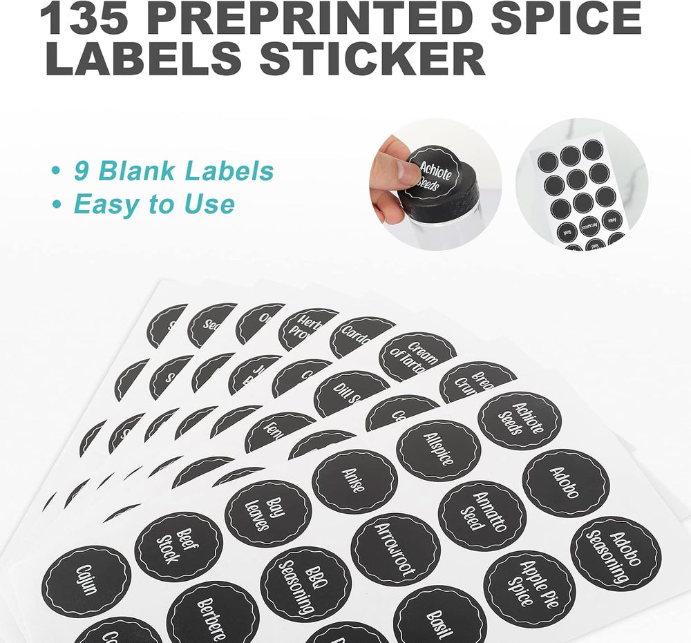 Tianifa Black Countertop Rotating Spice Rack, Round Empty 20-Jars Revolving S...