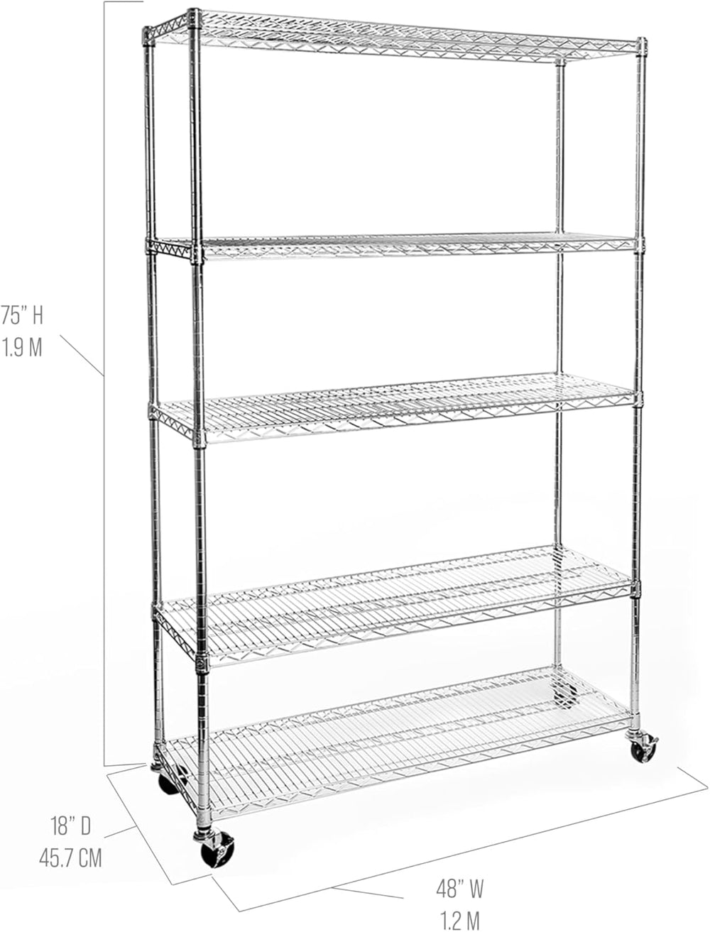 Seville Classics UltraDurable Heavy Duty NSF Solid Steel Wire Rack Storage Un...