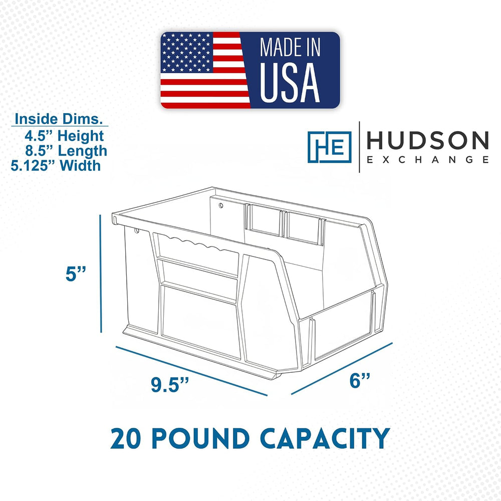 HE HUDSON EXCHANGE 9.5" x 6" x 5" (6 Pack) Plastic Stackable S...