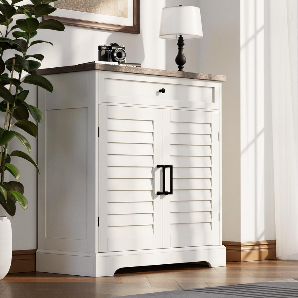 ChooChoo Farmhouse Shoe Cabinet with 2 Doors and 4-Tier