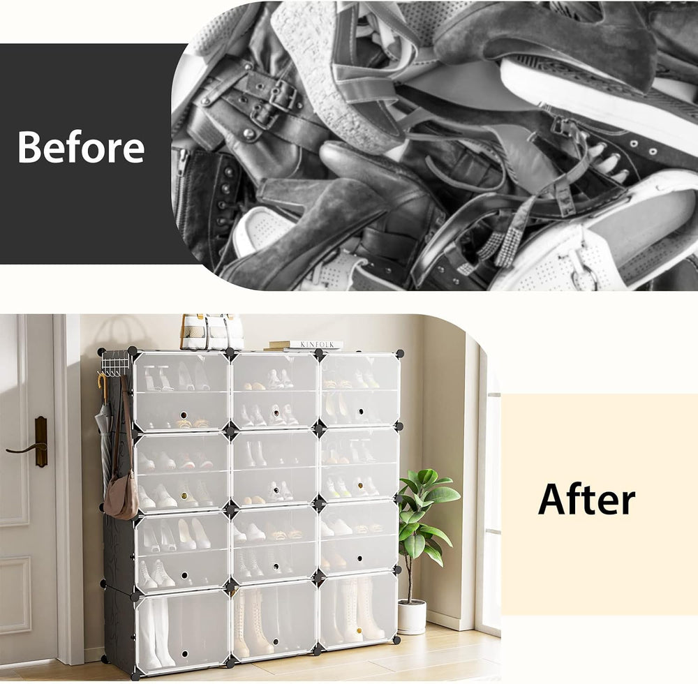 GOFLAME Portable Shoe Rack Organizer, 48 Pairs Expandable Modular Shoe Storag...