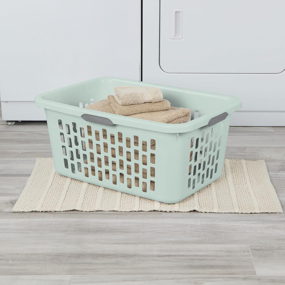 Sterilite Laundry Basket, Plastic Clothes Hamper, Large Rectangle Bin with Co...