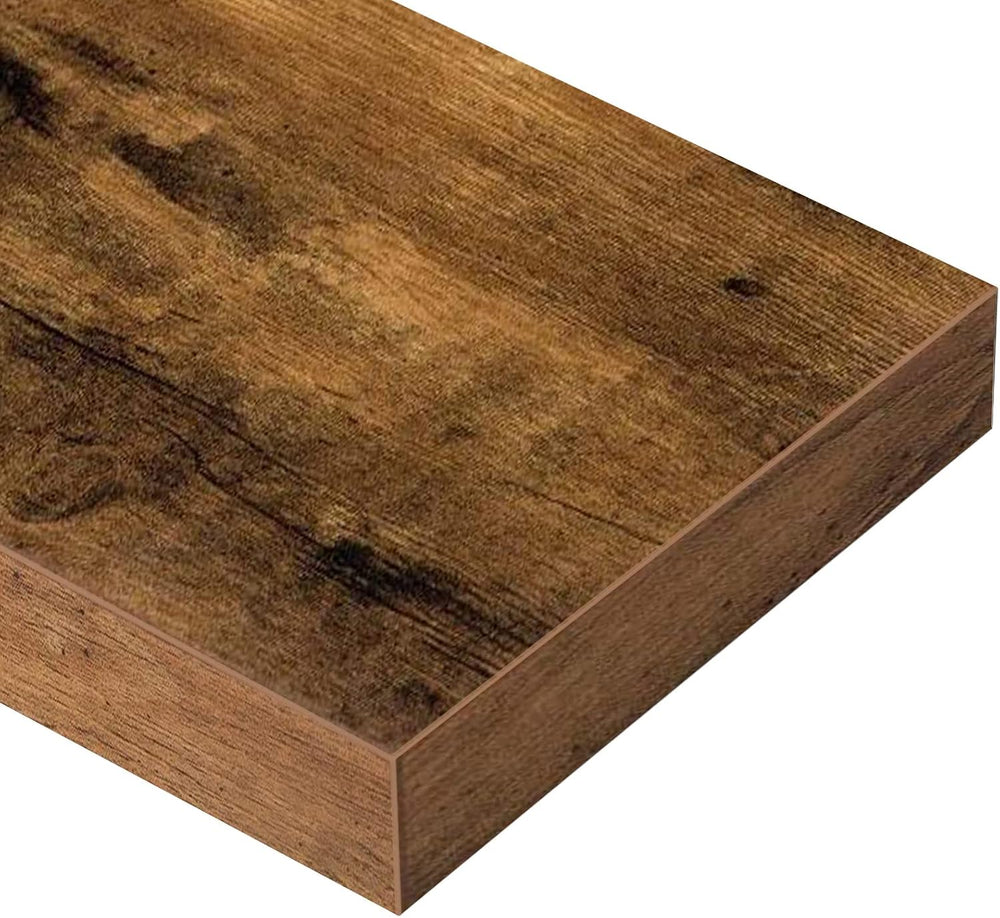 QEEIG Floating Shelves for Wall Small Shelf (Brown, Set of 4, 15.7" x 6....