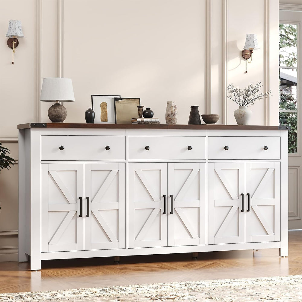 VVFLU 71" Large Sideboard Buffet Cabinet with Storage, Modern Farmhouse ...
