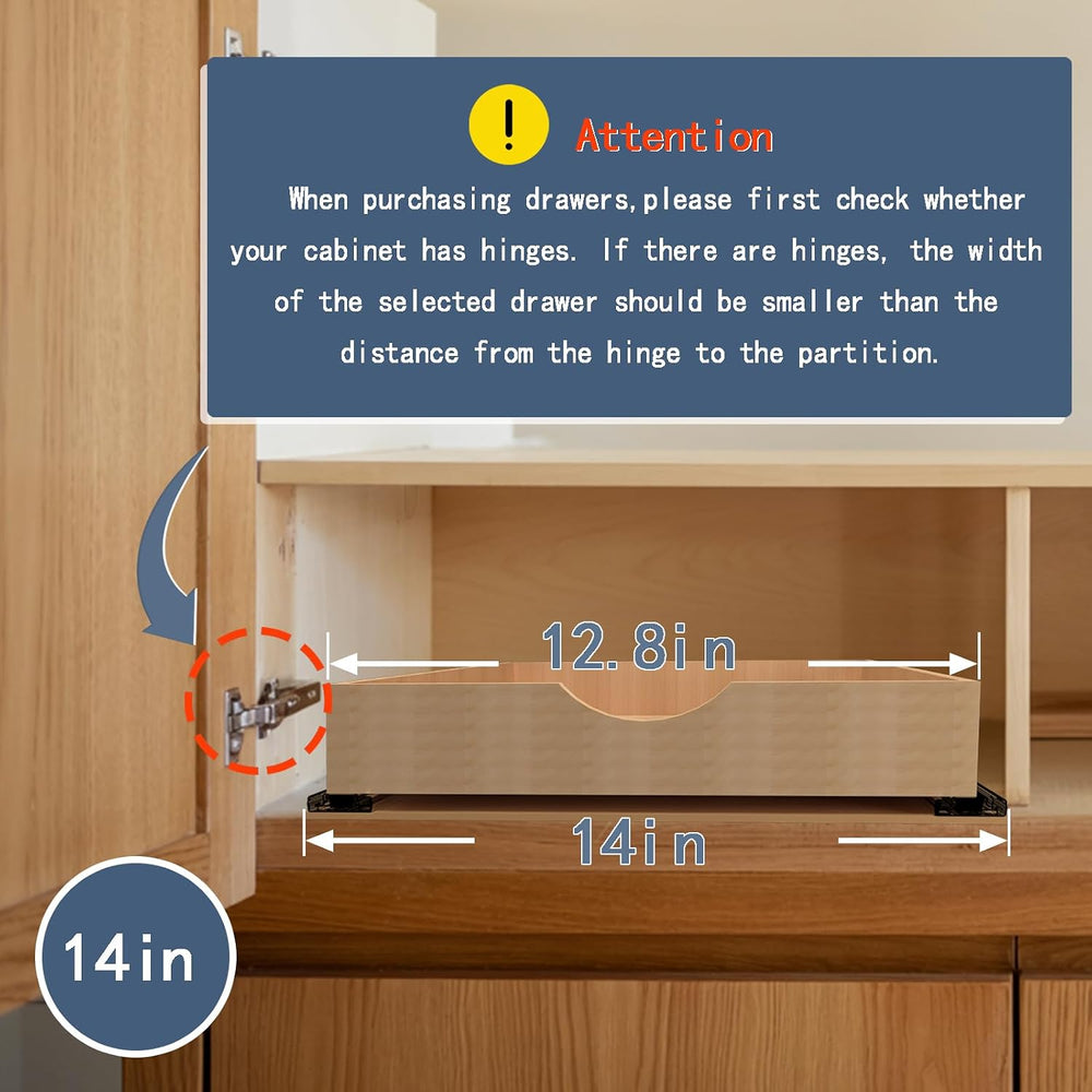 Pull Out Cabinet Drawers - 6x2 Size Options (12-23'W,18-21'D), Pre-As...