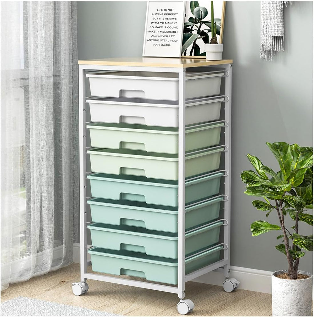 SYKIARIOL Rolling Cart with Drawers,Craft Organizers and Storage, Green