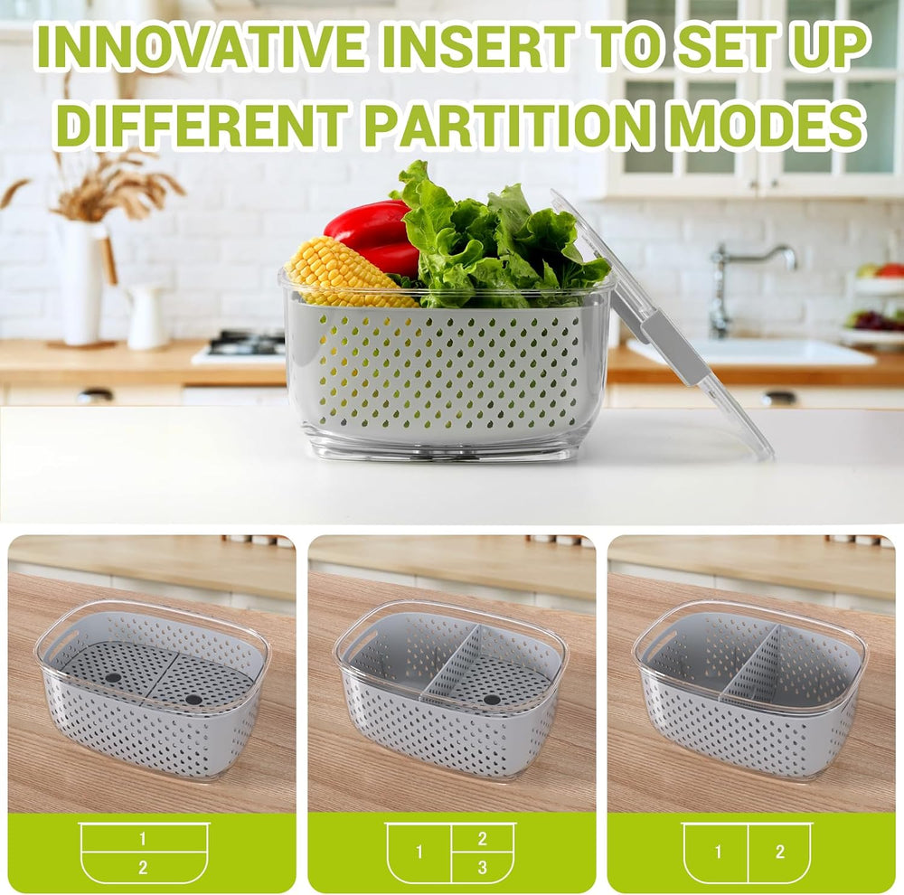 LUXEAR Fresh Produce Vegetable Fruit Storage Containers 3Piece Set, BPA-free ...