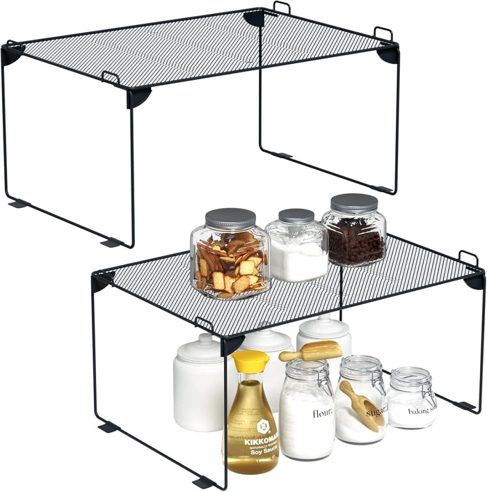Neudeco Shelf Organizer, Gray, 2 Pack
