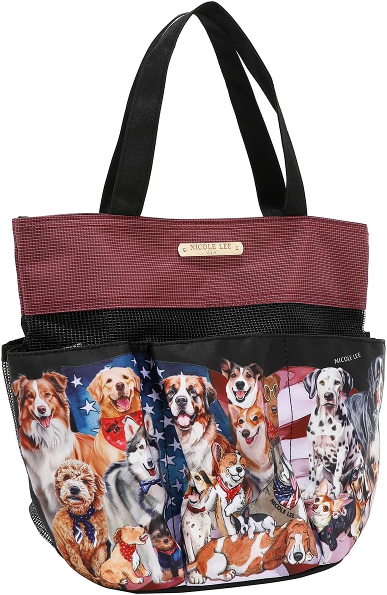 Nicole Lee Fashion Caddy Organizer Bag, 6 Pockets, Polyester, Meshed
