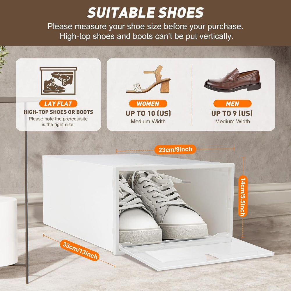 20 Pack Shoe Organizer for Entryway Closet, Clear Plastic